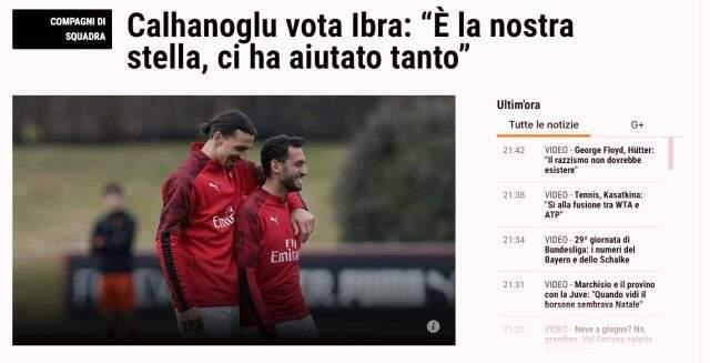 İtalyan basını, Hakan Çalhanoğlu'nun Ibrahimovic ile ilgili sözlerini manşete taşıdı İtalyan basını, Hakan Çalhanoğlu'nun Ibrahimovic ile ilgili sözlerini manşete taşıdı