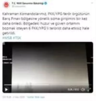 MSB: 6 PKK/YPG'li terörist etkisiz hale getirildi MSB: 6 PKK/YPG'li terörist etkisiz hale getirildi