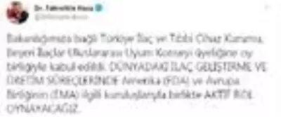 TİTCK, Beşeri İlaçlar Uluslararası Uyum Konseyi üyeliğine kabul edildi