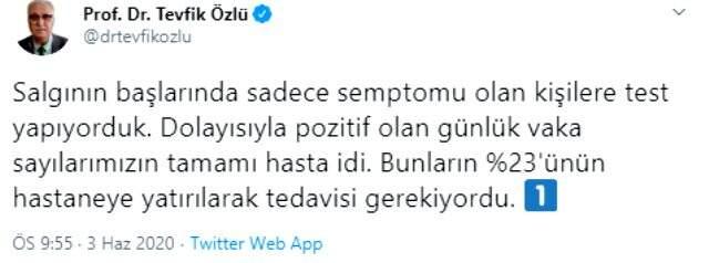 Bilim Kurulu Üyesi Tevfik Özlü: Koronavirüs eskisi kadar ağır hastalığa neden olmuyor