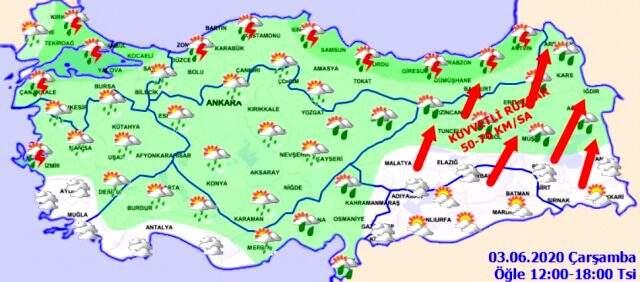 Hava durumu 3 Haziran: Bugün hava nasıl olacak? Meteoroloji kuvvetli fırtınaya karşı uyardı!
