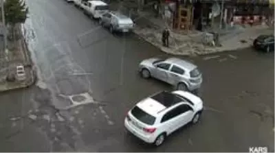 Kars'ta meydana gelen kaza kamerada