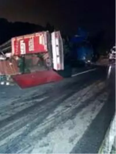 TIR devrildi, İstanbul-Bursa karayolu trafiğe kapandı: 1 yaralı TIR devrildi, İstanbul-Bursa karayolu trafiğe kapandı: 1 yaralı