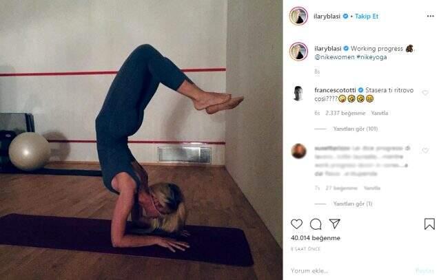 İtalyan efsanenin eşinden yoga paylaşımı! Yaptığı hareket yürekleri ağza getirdi İtalyan efsanenin eşinden yoga paylaşımı! Yaptığı hareket yürekleri ağza getirdi