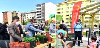 Kastamonu Belediyesi, çocuklara 15 bin çiçek fidesi dağıttı