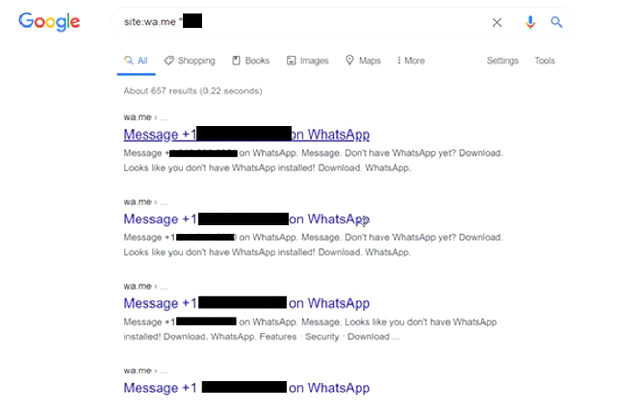 WhatsApp'ta tıkla sohbet et özelliğini kullananların telefon numaraları internete yayıldı