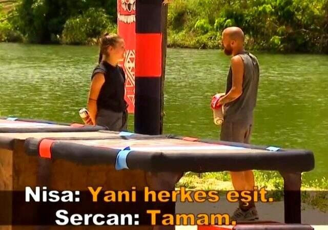 Survivor'da Nisa, Sercan'ın aynı takımda olma isteğini 'Yapamam' diyerek reddetti Survivor'da Nisa, Sercan'ın aynı takımda olma isteğini 'Yapamam' diyerek reddetti
