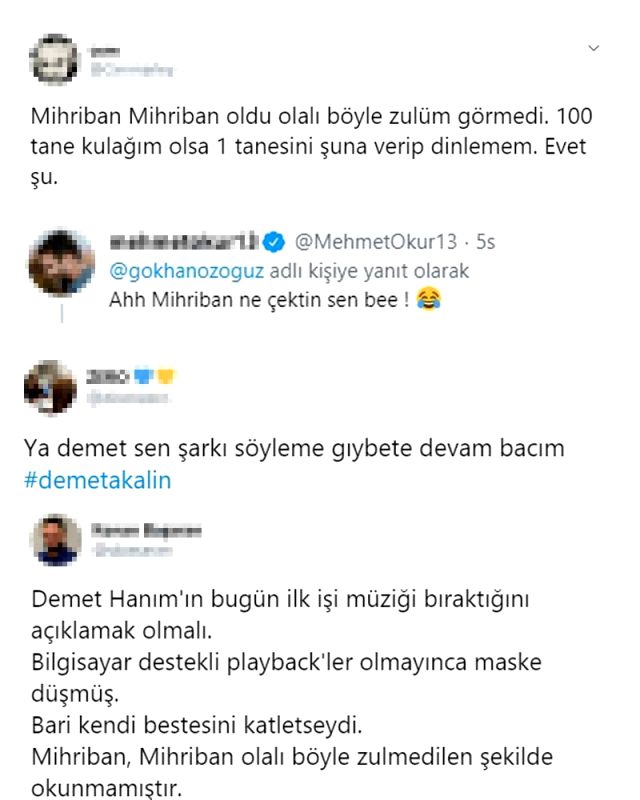 Mihriban şarkısını okuyan Demet Akalın'ın performansı beğenilmeyince Twitter'da trend oldu