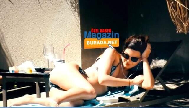 Tatil sezonunu açan Hilal Altınbilek, güneşlenirken görüntülendi