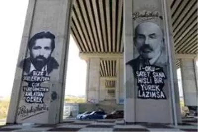 Başakşehir'de gri duvarlar grafiti ile renkleniyor