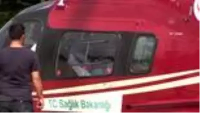 Ambulans helikopter kalp hastası kadın için havalandı Ambulans helikopter kalp hastası kadın için havalandı