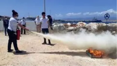 Çeşme Marina çalışanlarına yangın eğitimi