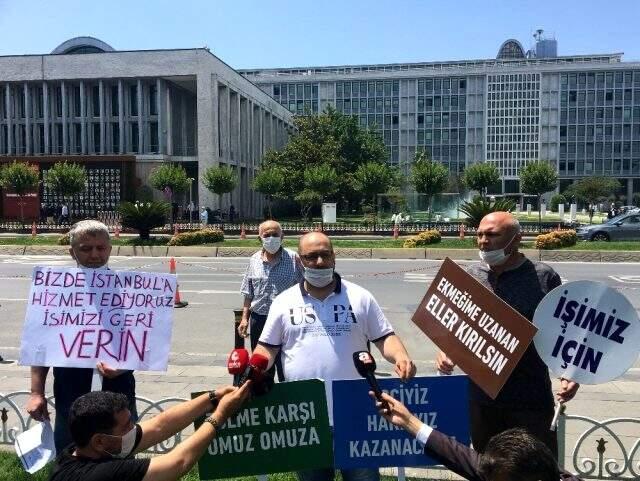 İşten çıkarılan İSPARK çalışanlarının İBB önündeki eyleminde gerginlik İşten çıkarılan İSPARK çalışanlarının İBB önündeki eyleminde gerginlik