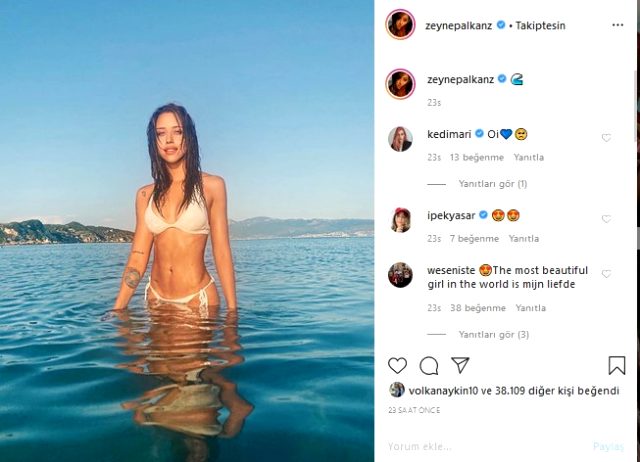 Tatil sezonunu açan Zeynep Alkan'ın bikinili pozuna beğeni yağdı