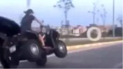 ATV ile kara yolunda yaptıkları pes dedirtti! Trafik güvenliğini hiçe saydı