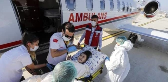 Diyabet hastası Nihal, Türkmenistan dan ambulans uçakla ...