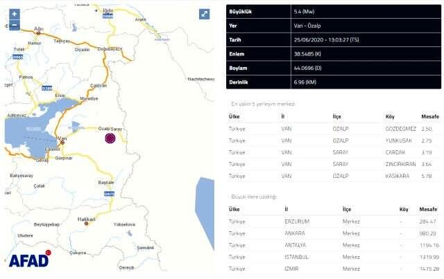 Deprem mi oldu? Deprem nerede oldu? Van'da deprem mi oldu? Özalp'da deprem mi oldu? Kandilli ve AFAD deprem verileri! Son depremler!