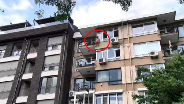 Görüntü Türkiye'den! Çırılçıplak soyunan kadın, kendisini balkondan aşağı bıraktı