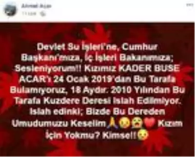 Kayıp Buse'nin babasından 'Ağva Deresi'ni ıslah edin' talebi