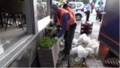 Esenyurt'ta selde zarar gören çiçeklerin yerine yenisi dikildi