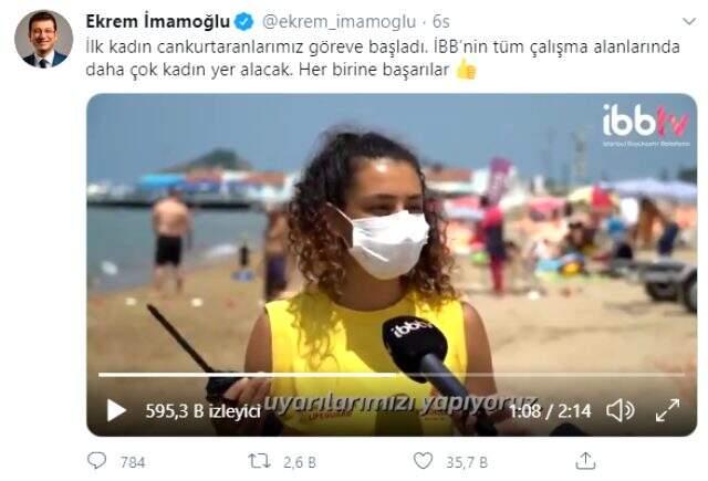 İmamoğlu sosyal medyadan duyurdu: İlk kadın cankurtaranlar göreve başladı