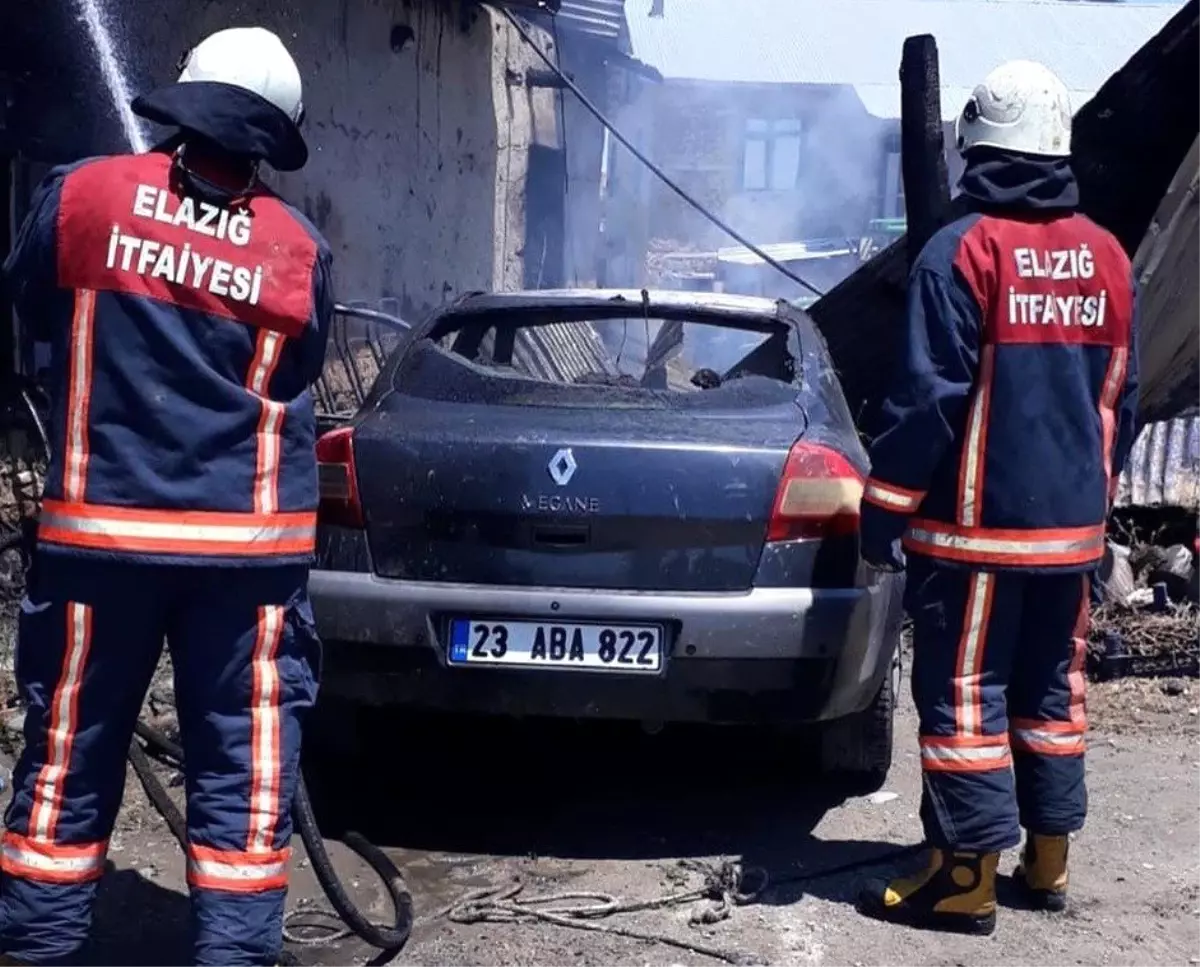 Elazığ�da ev ve araç yangını Elazığ