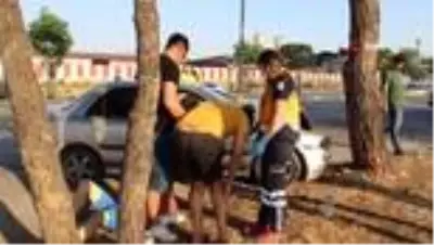 Köpeğe çarpmak istemeyen sürücü ağaca çarptı: 2 yaralı