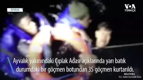 Ayvalık Açıklarında 35 Göçmen Kurtarıldı