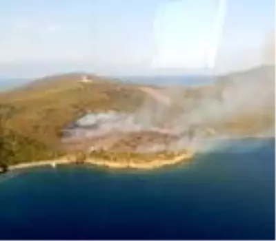 Ayvalık Maden Adası'nda yangın