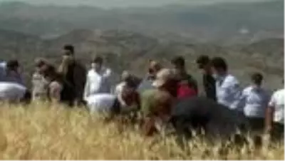 Engebeli arazilerde orakla buğday hasadı başladı Engebeli arazilerde orakla buğday hasadı başladı