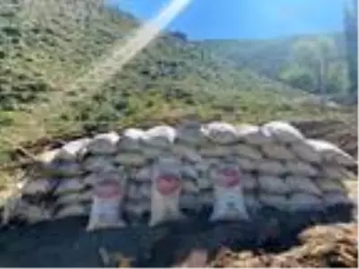 Teröristlerin gizlediği bomba yapımında kullanılan 3 ton gübreyi jandarma buldu