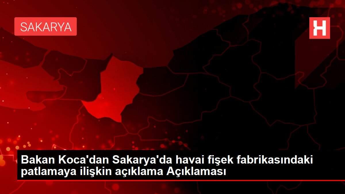Bakan Koca'dan Sakarya'da havai fişek fabrikasındaki patlamaya ilişkin açıklama Açıklaması Bakan Koca'dan Sakarya'da havai fişek fabrikasındaki patlamaya ilişkin açıklama Açıklaması