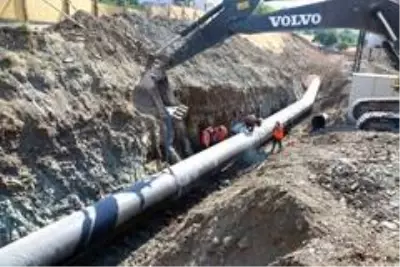 Elazığ'da su ana terfi hattında çalışma