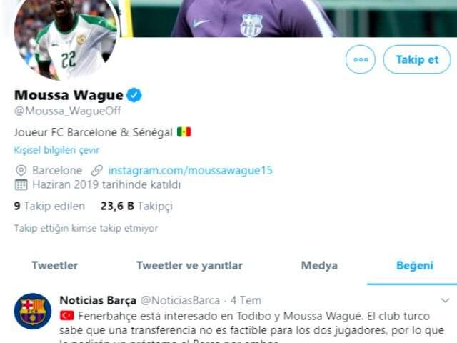 Barcelona'nın genç yıldızı Moussa Wague, Fenerbahçe iddiasının yer aldığı paylaşımı beğendi