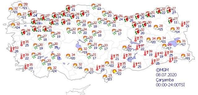 Kavurucu sıcaklara mola! Sıcaklıklar 7 derece birden düşecek