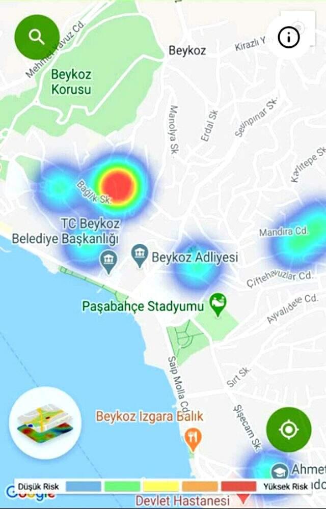 İstanbul'un koronavirüs yoğunluk haritası güncellendi
