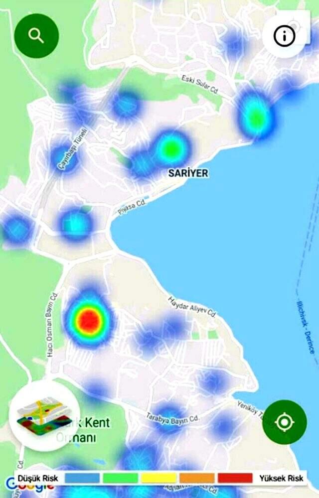 İstanbul'un koronavirüs yoğunluk haritası güncellendi