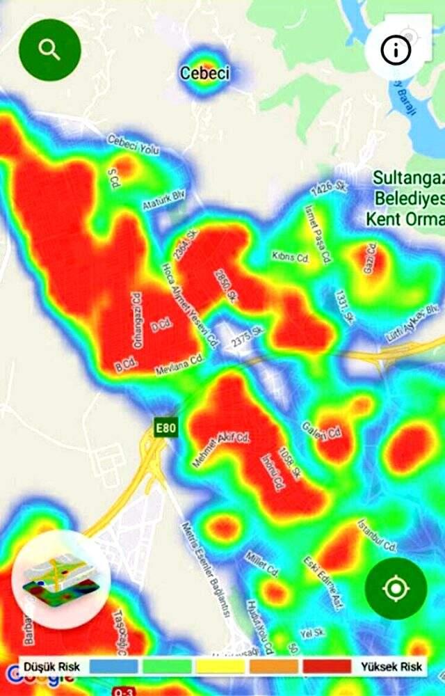 İstanbul'un koronavirüs yoğunluk haritası güncellendi
