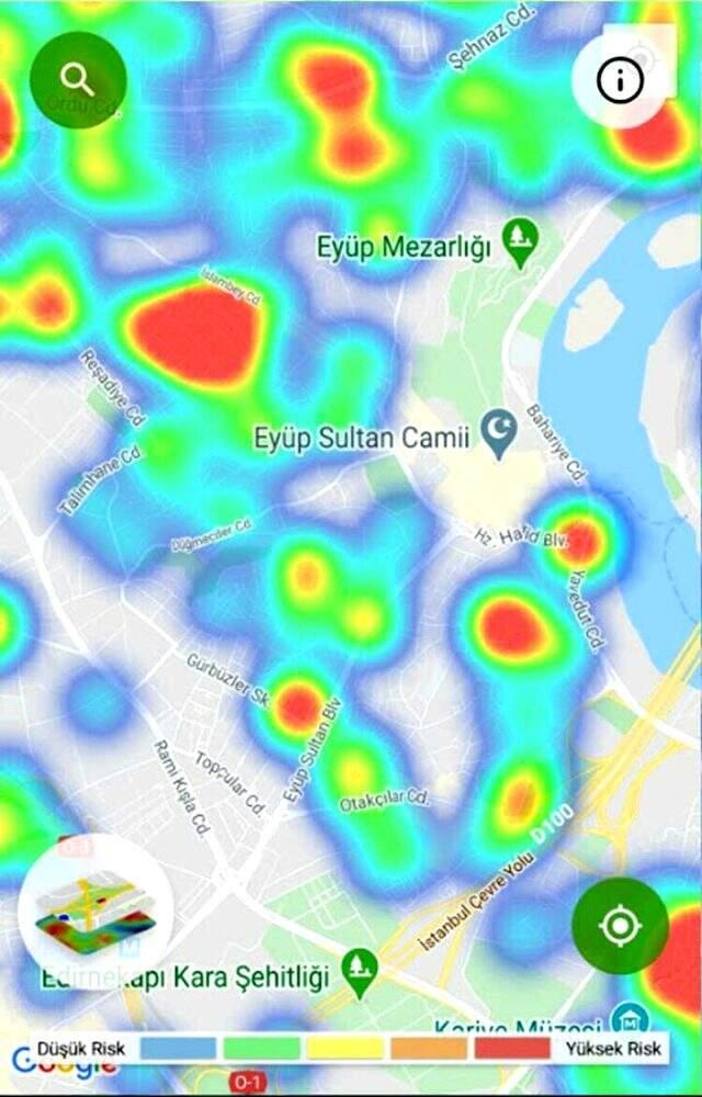 İstanbul'un koronavirüs yoğunluk haritası güncellendi