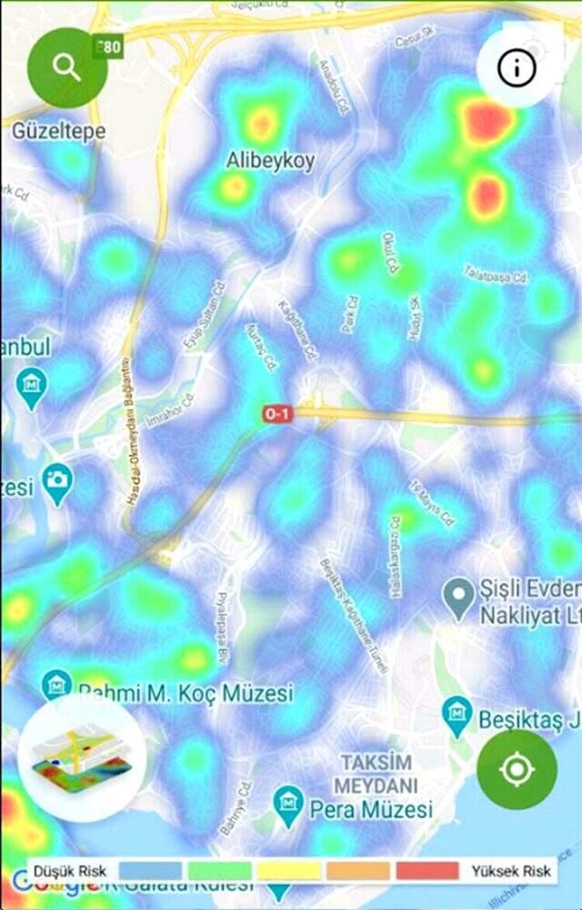 İstanbul'un koronavirüs yoğunluk haritası güncellendi