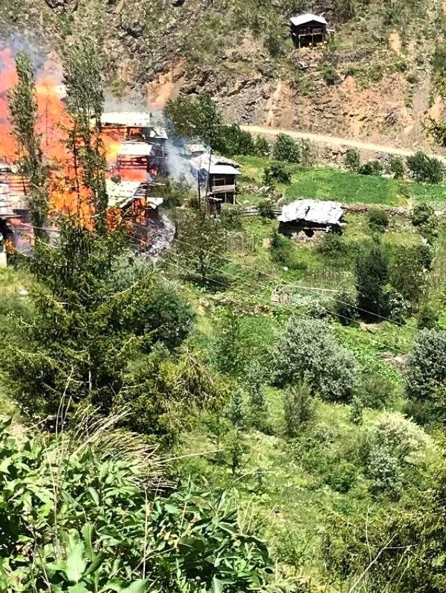 son dakika artvin yusufeli nde yangin