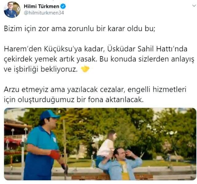 Üsküdar Belediyesi, sahil şeridinde çekirdek yemeği yasakladı Üsküdar Belediyesi, sahil şeridinde çekirdek yemeği yasakladı