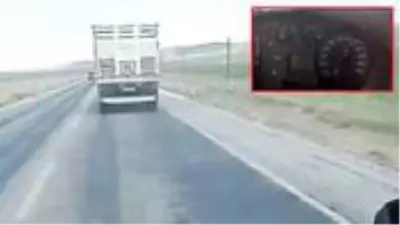Ambulansa yol vermeyen kamyon sürücüsü 130 km hızla yoluna devam etti