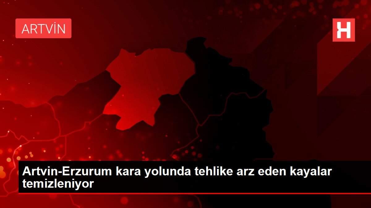 Artvin-Erzurum kara yolunda tehlike arz eden kayalar temizleniyor