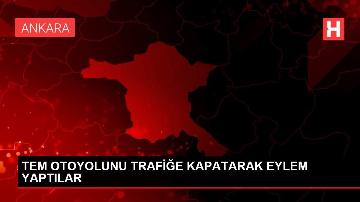 TEM OTOYOLUNU TRAFİĞE KAPATARAK EYLEM YAPTILAR