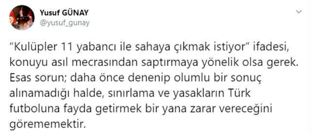 Yusuf Günay'dan Nihat Özdemir'in sözlerine yanıt: Asıl mecrasından saptırmaya yönelik Yusuf Günay'dan Nihat Özdemir'in sözlerine yanıt: Asıl mecrasından saptırmaya yönelik