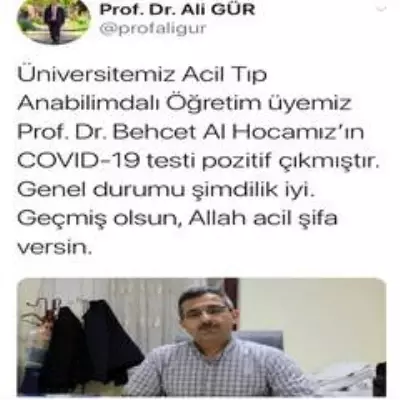 Acil tıp profesörünün testi pozitif çıktı Acil tıp profesörünün testi pozitif çıktı