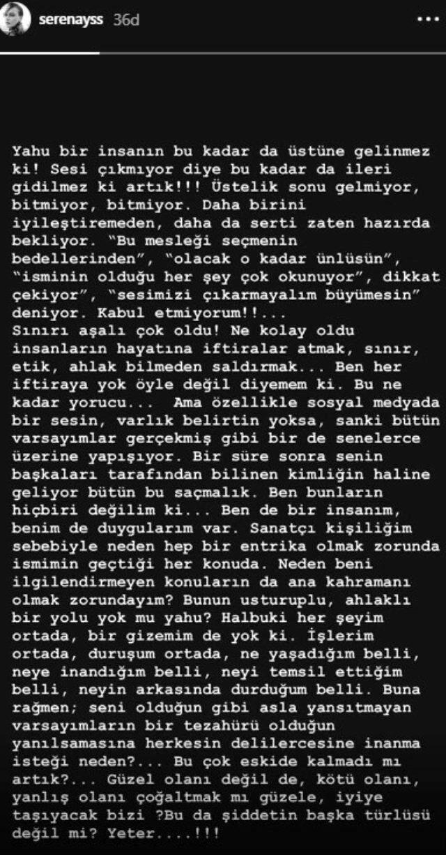 Serenay Sarıkaya, Ozan Güven'in kendisine platonik aşık olduğu iddialarına 'Yeter' diyerek resti çekti Serenay Sarıkaya, Ozan Güven'in kendisine platonik aşık olduğu iddialarına 'Yeter' diyerek resti çekti