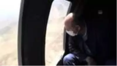 Bakan Soylu, sel bölgesini havadan inceledi Bakan Soylu, sel bölgesini havadan inceledi