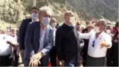 Soylu, sel bölgesinde incelemede bulundu Soylu, sel bölgesinde incelemede bulundu